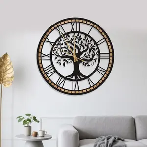 Wall Clocks for Living Room Decor - Big Wall Clock, Quiet and No Ticking Suitable for Wall Decor, Living Room Decoration, Kitchen Decoration (16 in)