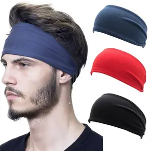 Unisex 4PC Youth Elastic Sweat-Wicking Soft Solid Color Sports Headbands, Sweat-Absorbent Workout Headwraps for Running, Fitness, Elastic Headband, Sweat Wicking Headband