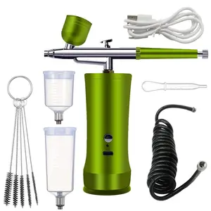 Electric Airbrush Kit with Compressor, Rechargeable Portable Cordless Air Brush Set, Handheld Airbrush Gun Set for Nail Art, Makeup, Painting, Cake Decor outdoorfun