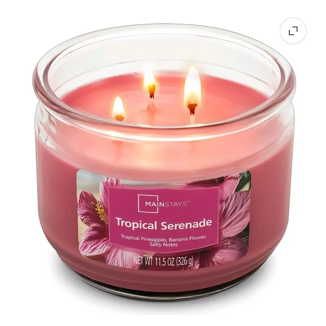Mainstays 3-Wick Textured Wrapped Candle Coconut Coast Fragrance 14 oz Tropical Serenade Aroma
