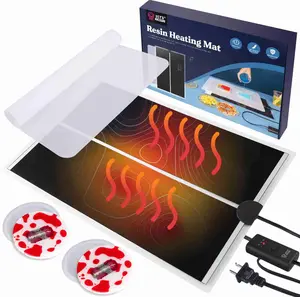 Upgrade Resin Heating Mat, Faster Curing Auto-Off Lightweight Heating Mat with Timer & Elastic Silicone Mat, Undeformed Quick Resin Dryer Mat, Resin Supplies for Resin Molds, Epoxy Resin - LET'S RESIN