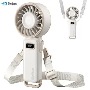 Ocoopa&DiveBlues Handheld Portable Turbo Jet Fan - 3600mAh USB Rechargeable, 100 Speeds, 15-Hour Battery, Air Turbo Tech, Wireless Hands-Free Wearable Multifunctional Fan for Travel, Outdoor Activities