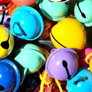 Colorful Metal Bell Pendants Mix - Beaded Edge Beading Supplies, Metallic Embellishments for DIY Pens, Charm Decoration Keychains