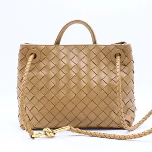 Pre-owned Bottega Veneta leather Shoulder Bags Nappa Intrecciato Small Andiamo Shoulder Bag Dark Praline