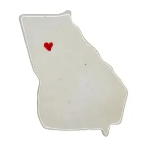 Atlanta Ceramic Magnet - Handmade Georgia Souvenir with Red Heart Design