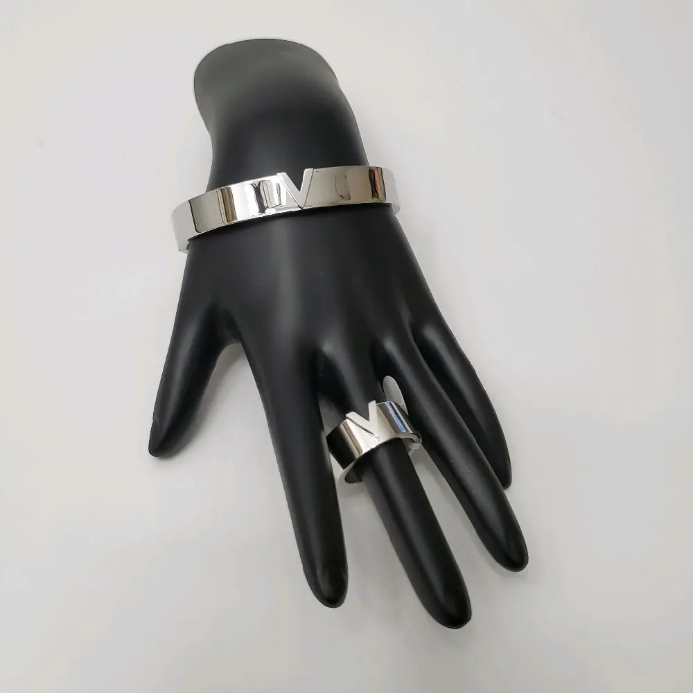 #106. Sliver Plated Bangle and Ring