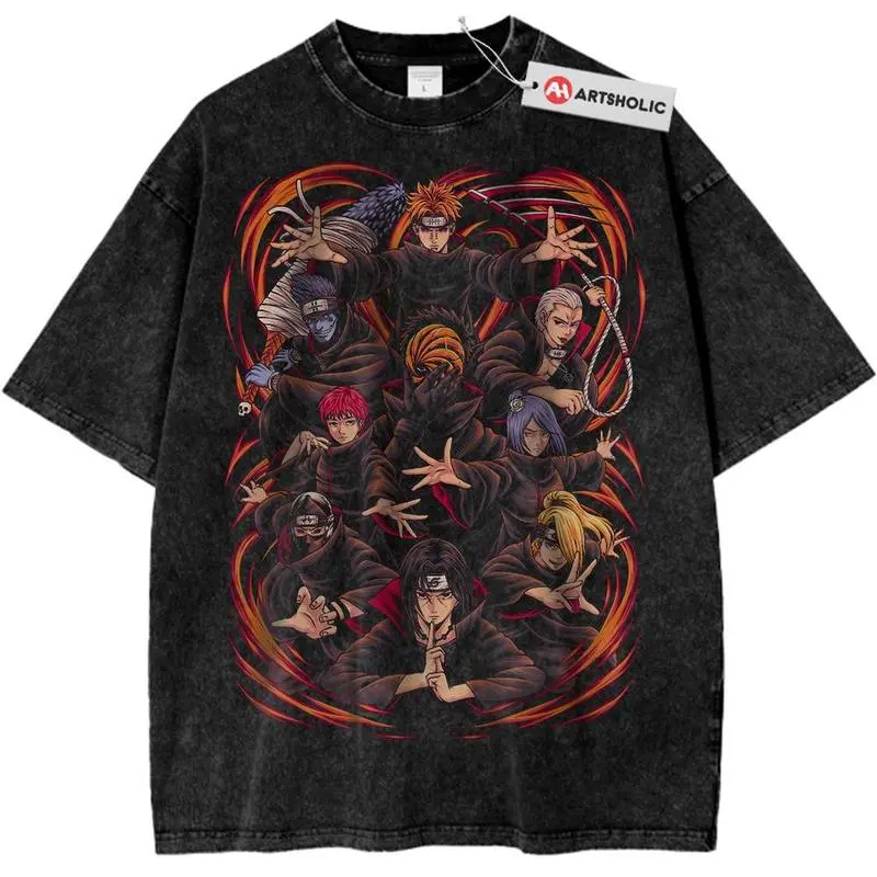 Men's Or Women's Akatsuki Shirt, Shirt, Anime Shirt, Vintage Tee, Hoodies & Sweater Wash Gift For Anime Fan, Anime Lover