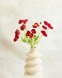 23.6'' Red Faux Poppy Flower - Silk Poppy Flower Stem, DIY Floral Arrangement, Wedding Centerpiece, Home Decor, Gift For Her, Flower Bouquet