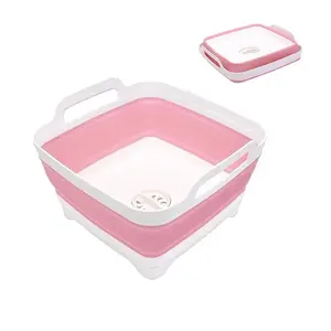 Collapsible Buckets Cleaning Bucket Portable Lightweight Plastic Bucket Outdoor Car Washing Tub Foldable Camping Beach Water Pot Pail