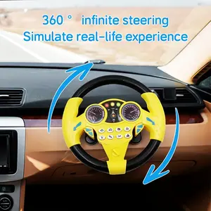 Simulated Driving Controller, Portable Simulated Driving Steering Wheel Copilot Toy, Children's Educational Sounding Toy, Small Steering Wheel Toy Gift, Car Funny Interactive Driving Wheel with Music Steering Wheel Toy Play Sensory