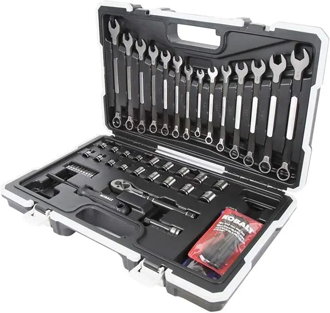 Kobalt Universal 67-piece Standard SAE and Metric Mchanic's tool set with hard case