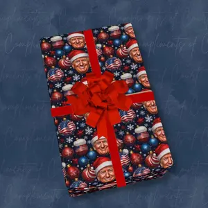 [SALE 50%] MAGA Donald Trump Design Christmas Wrapping Papers, Holiday Gift Wrap, Trump, Festive Gift Wrap, Political Wrapping Paper, Trump Christmas , Best of gift, Meaningful gift,Wrapping Paper 2025.(Get 1 paper cutter when buying any 5 rolls)