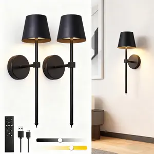 2PCS Rechargeable LED Wall Lights, Modern Touch Control Remote, Easy Installation for Bedroom Hallway Entryway Decor, Home Decor Light