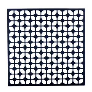 Breeze Block Metal Wall Tile: 15.5" x 15.5" Black
