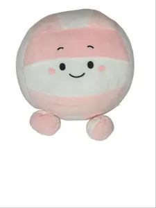 Large Pink and White Plush Volleyball