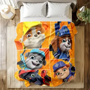 PAW Patrol Printed Blanket with Vibrant Character Collage Prints - Super Soft & Skin - friendly, Long - Lasting & Quick - Drying, Machine Washable, Multi - Size for Bed, Sofa, Travel, Camping & Kids’ Naps, Ideal Gift for Cartoon Fans & Toddlers