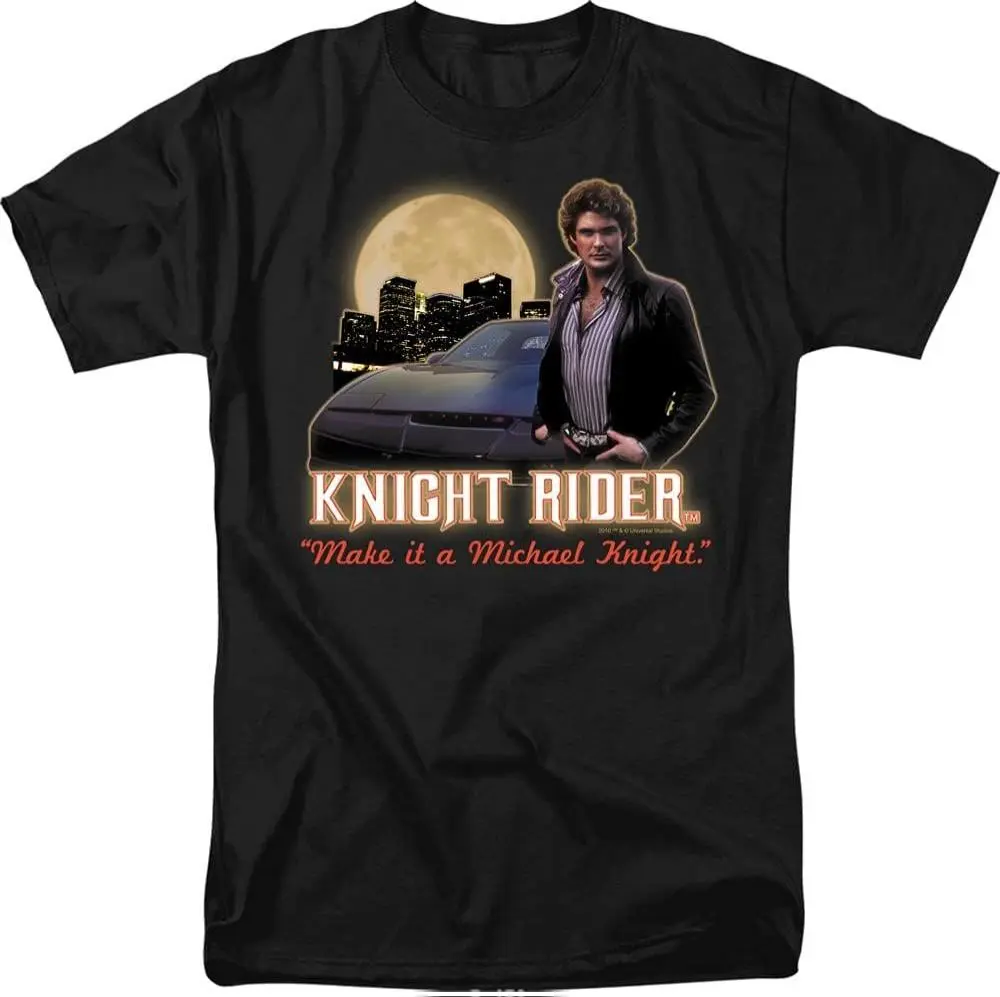 Knight Rider Officially Licensed Adult T-Shirt XXX-Large Black Unisex USA Printed 100% Cotton Machine Washable Perfect Fan Gift Man Tops Graphic Everyday