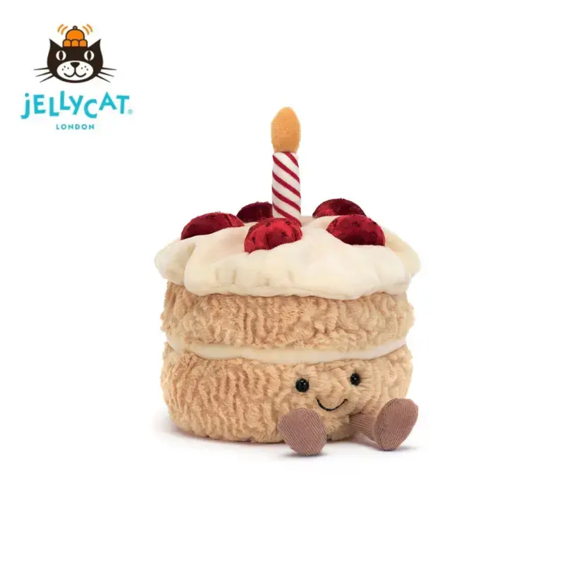 Jellycat Amuseable Birthday Cake Plush Cute Rainbow Layer Cake Stuffed Animal Soft Fluffy Food Plushie Kawaii Room Decor Aesthetic Birthday Gift for Girls Kids