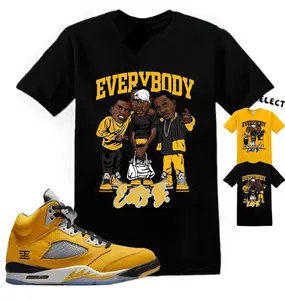 Tokyo 5s Shirt for  Unisex, Yellow Shirt Matching 5 Tokyo 2025 Match Sneaker, Tokyo 5s Outfit, 100% Cotton, Classic Fit, Unisex Crew Neck T-Shirt