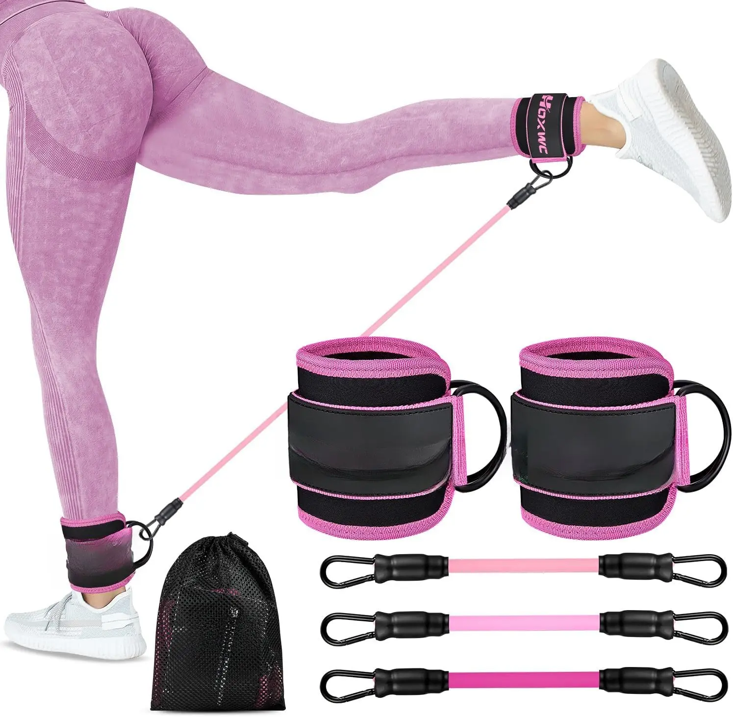 Ankle Resistance Bands with Cuffs, Ankle Bands for Working Out, Ankle Resistance Band for , Booty Workout Equipment for Kickbacks  Fitness , Exercise Bands for  Lift Women