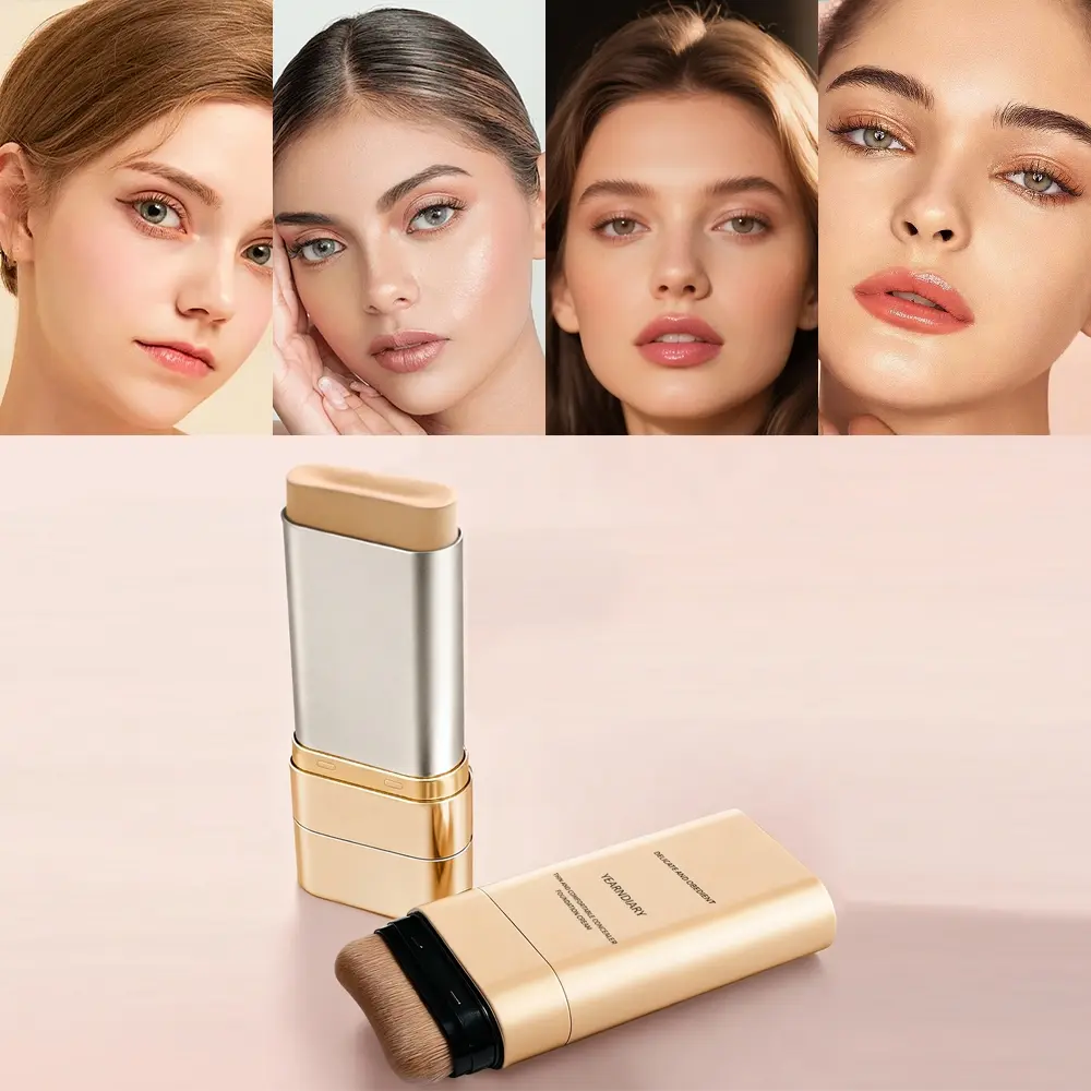2-in-1 Concealer Base Blurring Skin Perfecting Foundation Stick - Long-Lasting Full Coverage, Lightweight, Moisturizing & Hydrating, Dual-Ended for Easy Application, Natural Finish Makeup