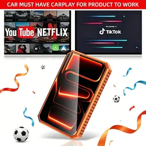 【Summervibes】MAKASRI 4-in-1 Al Box for Netflix/YouTube/TikTok/Google Play streaming, wireless CarPlay and Android Auto adapter, compatible with vehicles equipped with factory-installed CarPlay,  easy to install