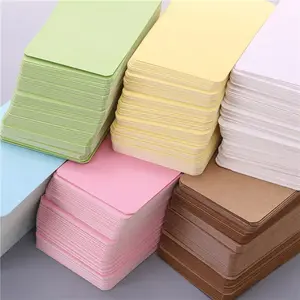 100 Sheets Per Box Kraft Paper Cards, Colorful Blank Business Card Notes Thank You Cards Writing Tags Bookmarks Study Cards, Office Stationery