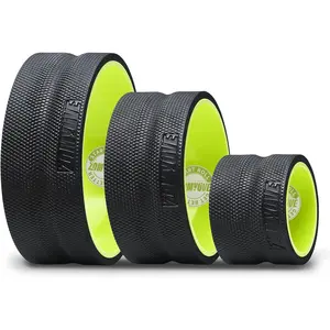 3 Pack Back Roller Wheel Yoga Foam Roller for Physical Therapy Back Stretcher Deep Tissue Massage for Pain Relief & Stretching Green