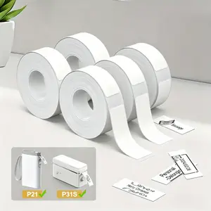 Compatible with P21 and P31 label printers, 800 sheets/5 rolls 12mmx30mm white thermal label printing stickers, Sticky Labels for home and shopping center price tags/office/school/hospital specific thermal printer label stickers, Direct Thermal Sticker