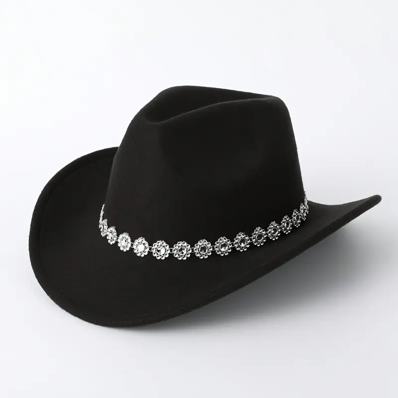 Women's Pink Felt Cowboy Hat - Sparkling Rhinestone Band, Lightweight, Adjustable Drawstring, Western Hats for Parties, Festivals, Cowboyhats, Do Not Wash, Sparkle Band, Female, Party