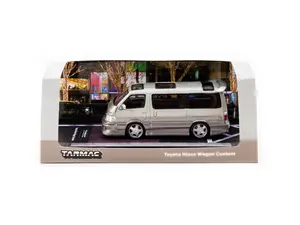 Tarmac Works 1/64 Scale Toyota Hiace Wagon Custom Limited Edition Road64 Collection Diecast Model Car with Real Rubber Tires & Detailed Interior