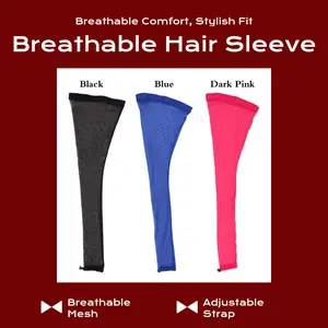Hair Weave Sleeve for Locs Extra Long Hairsleeve Breathable Loc Sleeve Stretchy Reusable Lightweight Wig Cap Fashionable Design Mesh Sleeves Hair Wrap for Women Braids and Hairweave Elastic Dreadlock Cap Long Sleeve