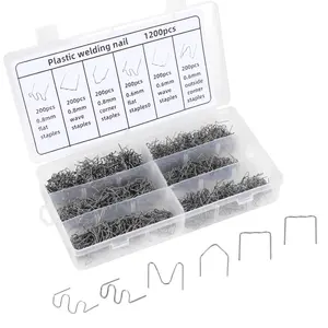 Plastic Welding Staples 1200pcs,6 Types Hot Staples for Decoration,Auto Repair,Architectural Modelling,Toy Manufacturing,Etc.