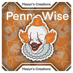Evil Clown Horror Sticker – Creepy Pennywise-Inspired Vinyl Decal, Scary Killer Clown, Spooky Movie Fan Art, Waterproof Sticker for Laptop, Water Bottle, Skateboard