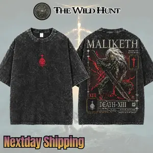 Maliketh Eldenring Boss Retro Vintage Unisex Oversize Anime Manga Acid Washed, Anime Merch, Gift For Anime Fan, New Cool Gaming Gift for him