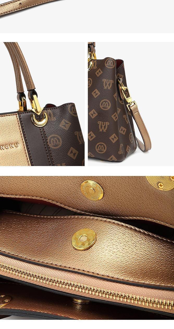 Women's Large Capacity Tote Bag, Designer Style Handbag with Top Handle & Crossbody Strap, Multi-pocket Work Purse, Waterproof Monogram Shoulder Bag for Everyday Use