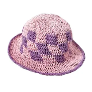 Clara Bucket Hat - Crochet Checkered Bucket Hat