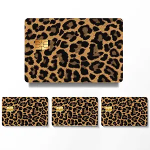 Leopard Print PVC Credit Card Skin Cover, Anti-Scratch Waterproof Bank Card Protector Stickers with Easy Bubble-Free Application