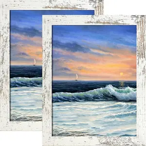 Pack of 2 8x10 Plastic Distressed Photo Picture Frames for Camera Photography - Decor, Room Decor Options, Wall-Mounting or Tabletop Display