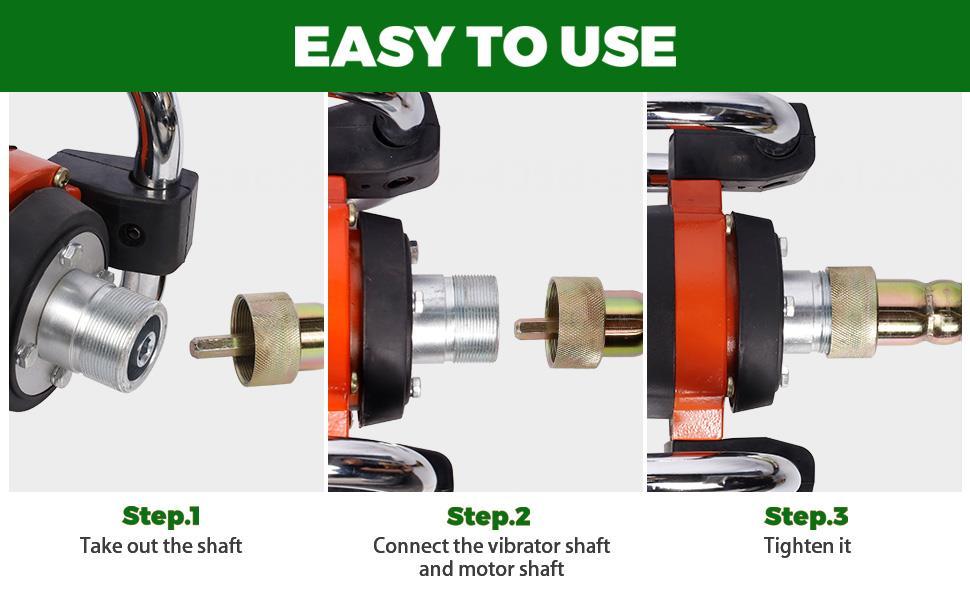 Electric Concrete Vibrating, 1500W 18000 VPM, 2HP Copper Motor Handheld Concrete Vibrating,Portable Power Concrete Vibrating with Shaft of 14.75ft / 4.5m, Remove Air Bubble and Level Concrete