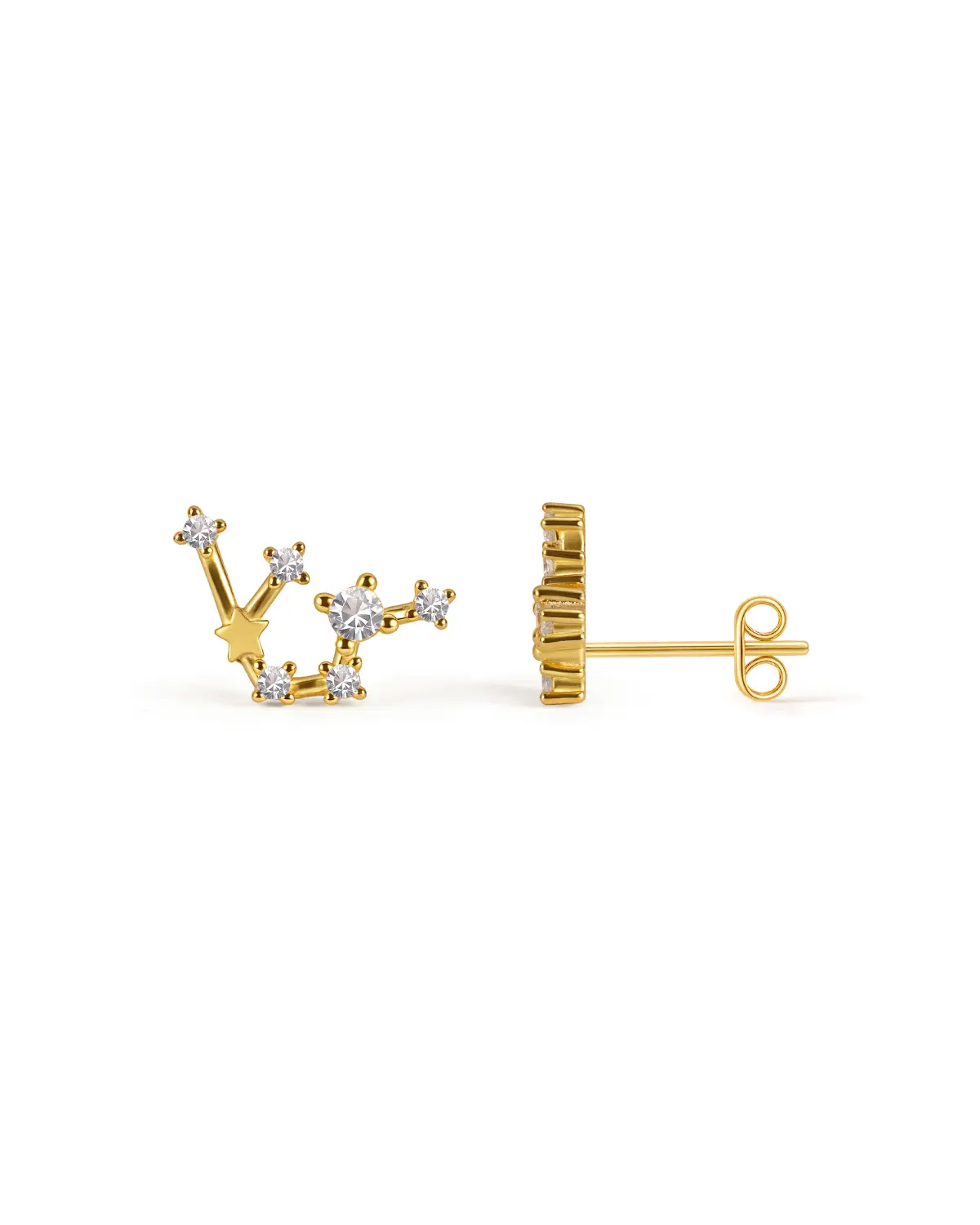 925 Sterling Silver Constellation Post Earrings for Women, 18K Gold Plated Zodiac Stud Earrings, Personalized Horoscope Celestial Jewelry Birthday Christmas Gifts for Women Wife Girlfriend