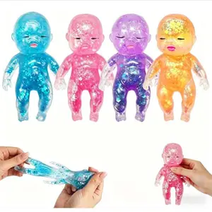 Glitter Slow Rising Squishy Toys, Sparkle Doll Stress Balls with Sugar Filling, Sensory Fidget for Stress Relief, Soft Calming Squeeze Toy for Adults, Anxiety Relief Fidget Pack