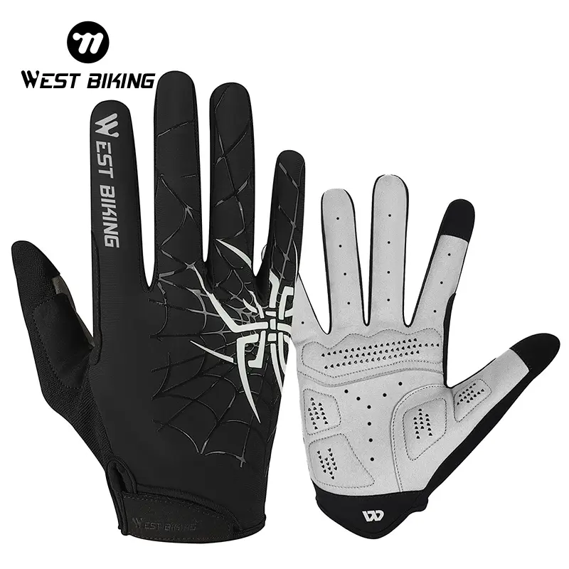 WEST BIKING Bike Gloves .Full Finger Racing Cycling Bike Gloves, Bike Breathable Shock Absorption Mountain Motorcycle Riding Gloves Bicycle Cycling Glove MTB Gloves Biker Gloves