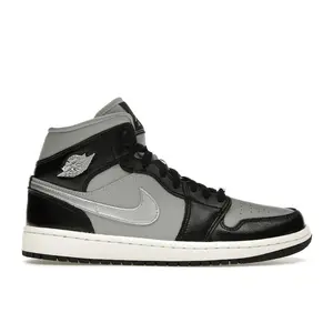 Jordan Women's 1 Mid SE Black Metallic Silver, from StockX