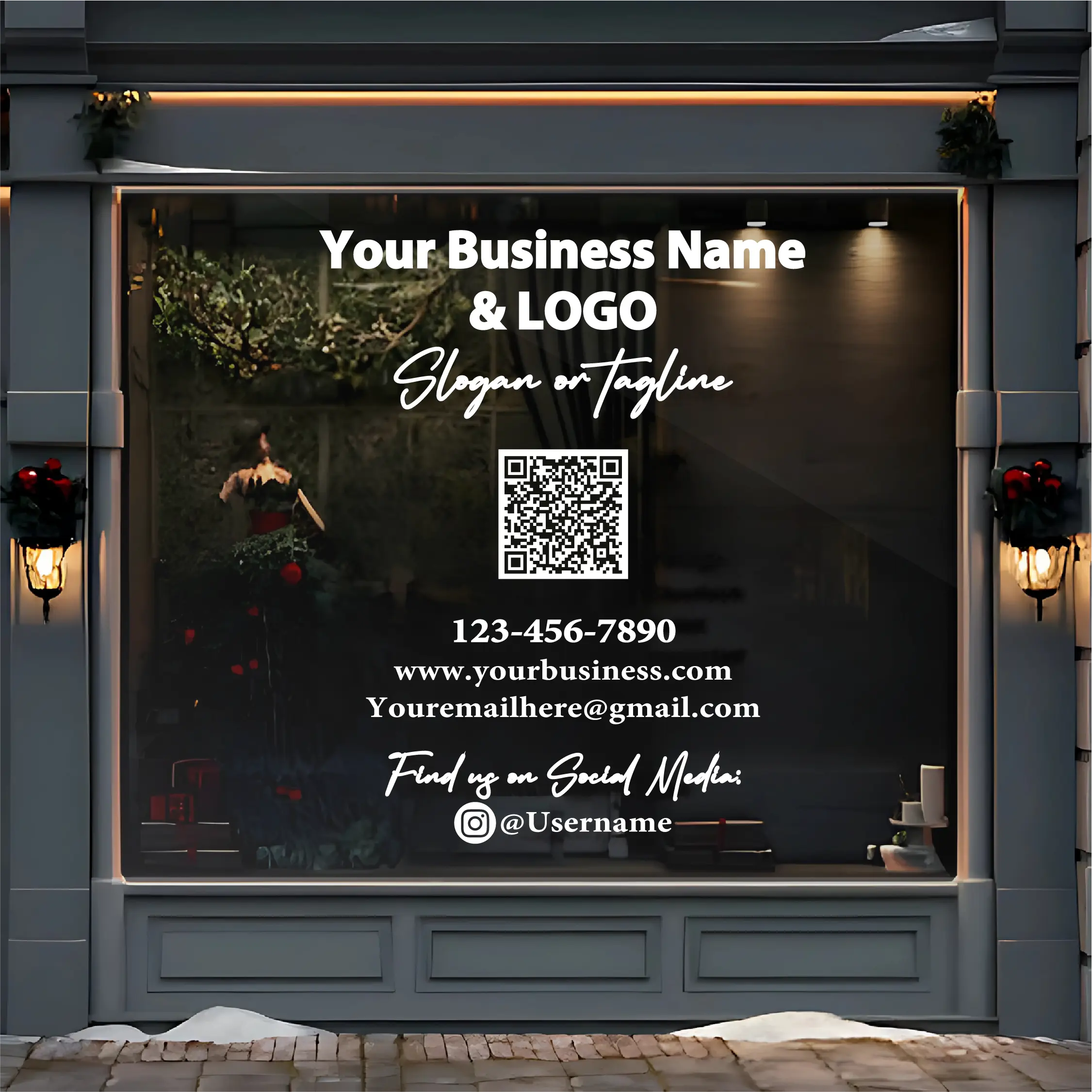 Customizable Window Decal, Business Window Decal, Your Company Name or Logo Storefront Vinyl Sticker, Window Door Lettering