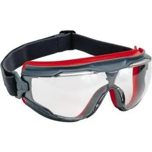 3M Size Universal Clear Anti-Fog Safety Goggles Indirect Vent Black/Red Frame 7100079187