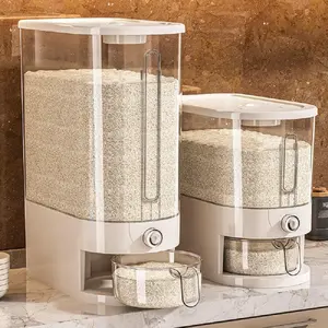 Large Rice Dispenser 22Lbs, Cereal Dispenser Rice Container Food Storage Container with Measuring Cup, Cereal Containers Storage Kitchen Storage Household Rice Pet Food Holder (22LBS)