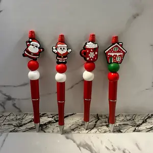 Christmas Beaded Twist Pens - Perfect Office Writing Tools for the Holidays