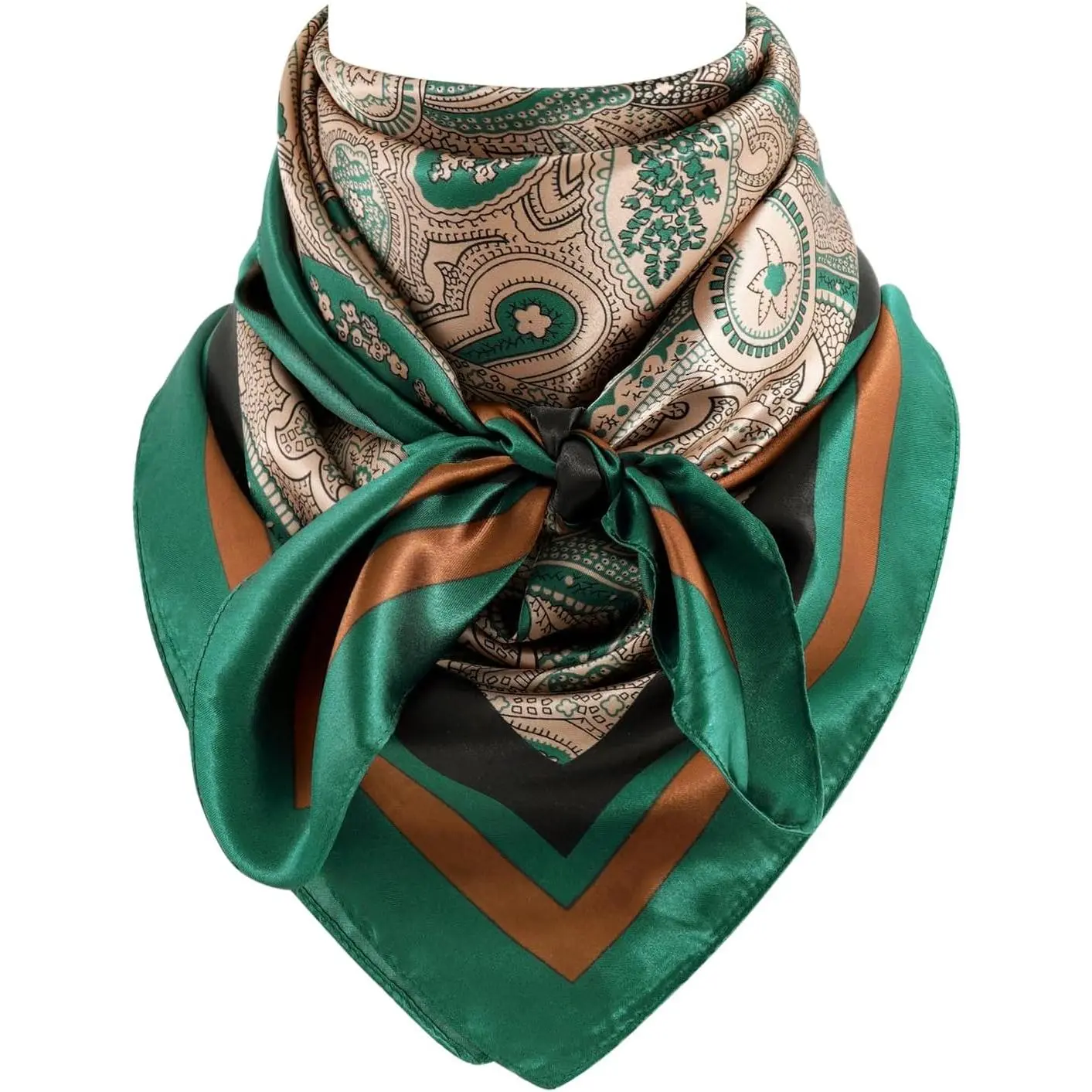 35.4"/90x90cm Cowboy Scarves for Men, Large Silk-Feel Wild Rag Buckaroo Neckerchief, Oversize Western Cowboy Stuff Bandana