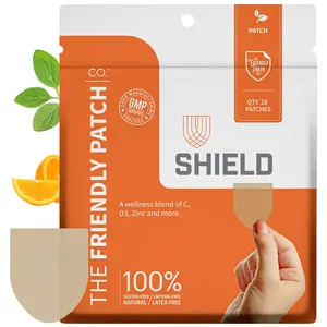 Shield Patch - 28 Patches with Zinc, C, D3, Pterostilbene & Oregano Oil for Wellness Support and Healthy Lifestyle